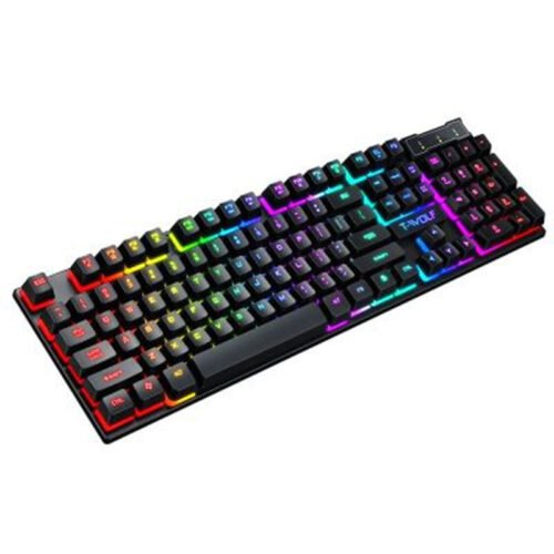 Teclado Gamer com Fio, Iluminação USB e Teclas Estilo Flutuante