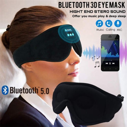Máscara de Dormir com Bluetooth e Som Estéreo