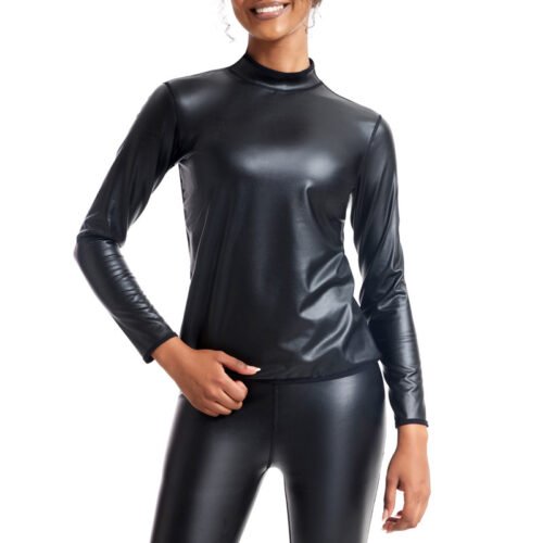 Body Shape Bodybuilding Slim Fit Middle-collar Long Sleeve Leather Coat