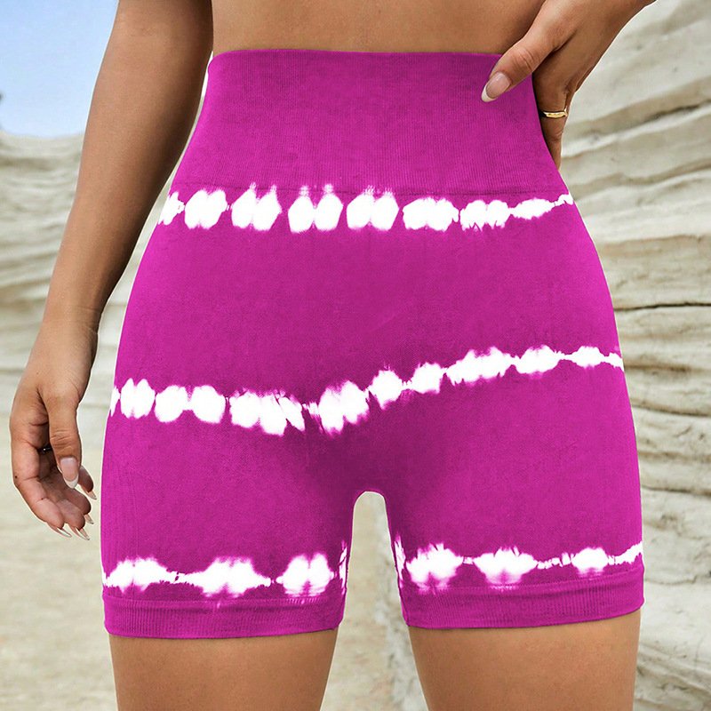 High Waist Tie-dye Yoga Shorts For Women Shorts - Imagem 10