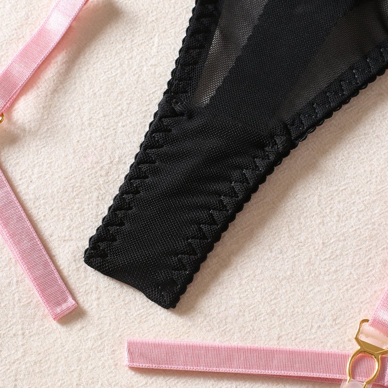 Women's Fashion Bow Bra Three Piece Set - Imagem 5
